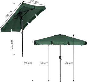 Елегантен градински чадър с регулируем наклон 200x130 cm