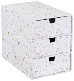 Кутия за чекмеджета с 3 отделения в златисто и бяло Ingrid - Bigso Box of Sweden