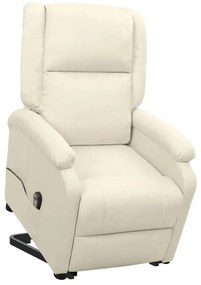 329708 vidaXL Изправящ стол, кремав, текстил