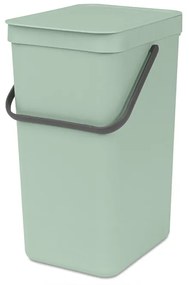 Кош за разделно събиране на боклук Brabantia Sort&Go 1005517, 16 л, Дръжка, Възможност за стенен монтаж, Светлозелен