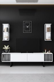 ТВ шкаф Chrome, цвят Бял Черен