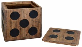 244559 vidaXL Кутия за съхранение, минди дърво, 40x40x40 см, дизайн на зар