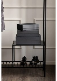 Декоративни тъмносиви картонени кутии за съхранение в комплект от 3 бр. с капаци 42,5x29,5x13 cm Kian Paper Laminate – Bigso