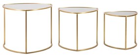 Кръгли масички за кафе със стъклен плот в златисто в комплект от 3 броя ø 60 cm Triangle – Mauro Ferretti