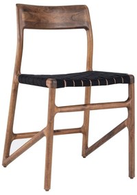 Трапезен стол в черен и кафяв цвят Fawn – Gazzda