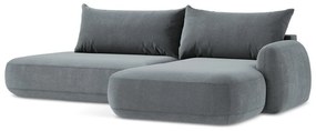 Сиво-син сгъваем ъглов диван (десен ъгъл) Hale – Makamii