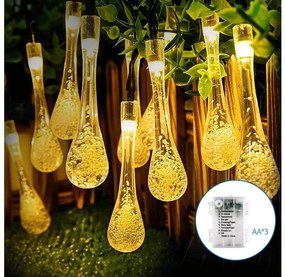 Aigostar LED външен декоративен гирлянд 50 LED, 8 функции, 5,3 м, IP44, топло бя