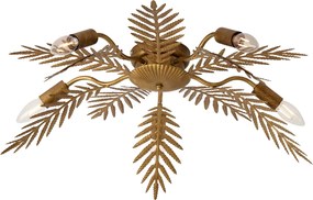 Винтидж таванна лампа златиста 70 см 5-светлина - Botanica