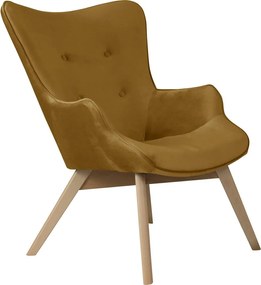 Кадифено кресло горчица Niko – Ropez