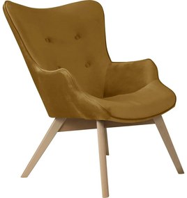 Кадифено кресло горчица Niko – Ropez