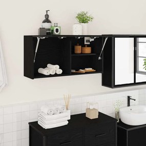 860086 vidaXL Стенен шкаф за баня, черни, 80x25x40 см, инженерно дърво