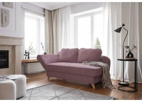 Сиво-розов шезлонг от рипсено кадифе (ляв ъгъл) Chic Charlotte – Miuform