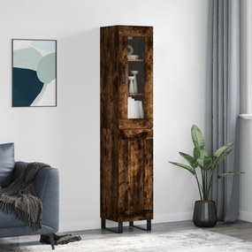 3199518 vidaXL Висок шкаф, опушен дъб, 34,5x34x180 см, инженерно дърво