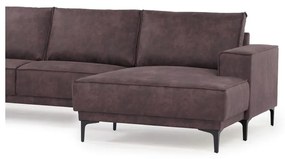 Тъмнокафяв ъглов диван от изкуствена кожа (десен ъгъл) Copenhagen - Scandic