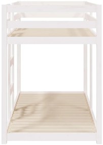 Двуетажно легло Regan, бяло, 75x190 см, борово дърво масив