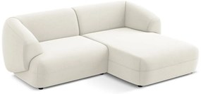 Бял кадифен ъглов диван (десен ъгъл) Moana – Makamii