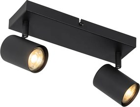 Модерна таванна лампа черна 2-лампи регулируема правоъгълна - Jeana