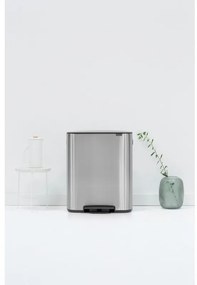 Кош за боклук Brabantia Bo Pedal 1003186, 60 л, Леко затваряне, Противоплъзгаща основа, Устойчив на пръстови отпечатъци, Инокс/Мат