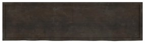 3156469 vidaXL Плот за маса тъмнокафяв 220x60x(2-6) см обработен масивен дъб