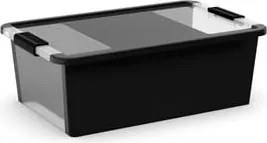 Черна пластмасова кутия за съхранение с капак 55x35x19 cm Bi-Box M – KIS