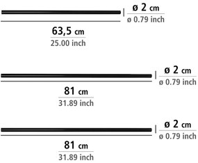 Черна универсална ъглова пръчка за душ завеса Черна, ø 2 cm - Wenko