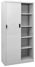 335959 vidaXL Офис шкаф с плъзгаща се врата, светлосив, 90x40x180 см, стомана