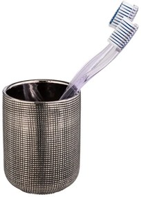 Керамична чаша за четки за зъби в сребрист цвят Rivara – Wenko