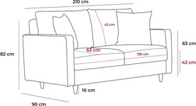 Тъмно сив разтегателен диван 210 cm Eva – Balcab Home