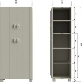 Светлосив допълнителнa рафтовa 2 бр. от масивен бор Mees – WOOOD