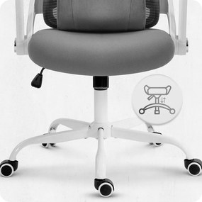 CABRO C507 ергономичен стол с регулируема опора за кръста и главата, сив