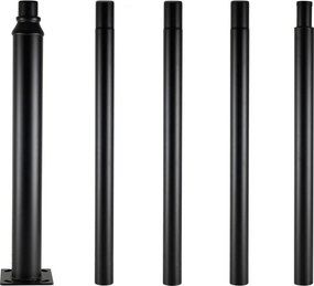 Brilagi - Метален стълб за външно осветление, 5 м, Ø 58 мм, черен