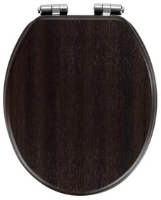 WENKO 22015100-WC тоалетно седало WENGE 35,5x42,5 cm кафяво/сребристо