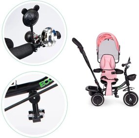 Триколка, детска количка розова ECOTOYS