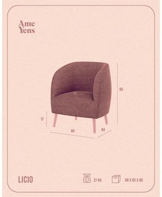 Антрацитно кресло от плат букле Licio - Ame Yens