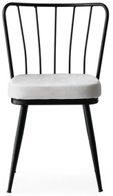 Бело-черни метални трапезни столове в комплект от 2 броя Yildiz - Kalune Design