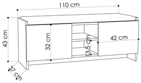 Кафяв шкаф за обувки / пейка Zulla - Homitis