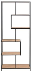 Черна етажерка в дъб 77x185 cm Seaford - Actona