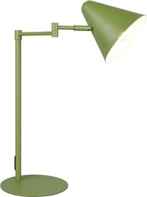 Зелена настолна лампа с огъваща се структура (височина 50,5 cm) Cosima – Trio