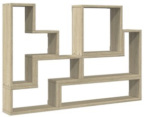 840802 vidaXL Стенен рафт, дъб сонома, 96x12x64 см, инженерно дърво