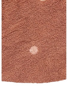 Памучен ръчно изработен детски килим подходящ за пране в тухлен цвят ø140 cm Round Dot Chestnut – Lorena Canals