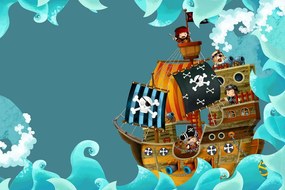 Картина на платно – Пиратски кораб в морето