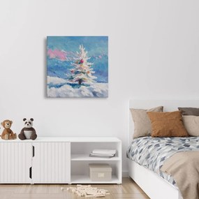Картина на платно – Зимна магия с коледно дърво