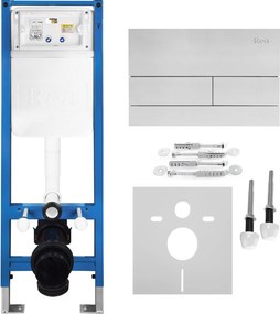 Комплект Структура за Вграждане за WC Slim 024N с Бутон T Brush Steel