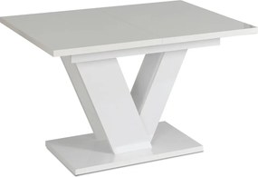 Сгъваема маса за хранене CLARK - бял гланц, 120-160 cm