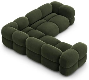 Зелен кадифен ъглов диван Loretto – Cosmopolitan Design