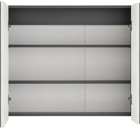 Сив стенен шкаф за баня с огледало , 80 x 70 cm Wisla - Støraa