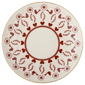 Кремава десертна глинена чиния с коледен мотив ø 16 cm Jolly – Bloomingville