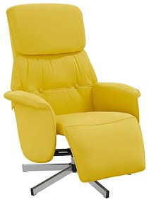 356665 vidaXL Реклайнер стол с поставка за крака, светложълт, текстил
