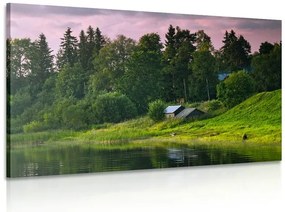 Картина на платно – Приказни къщички край река