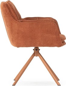 Теракотени тапицирани трапезни столове в комплект 2 бр. Keiko – Marckeric